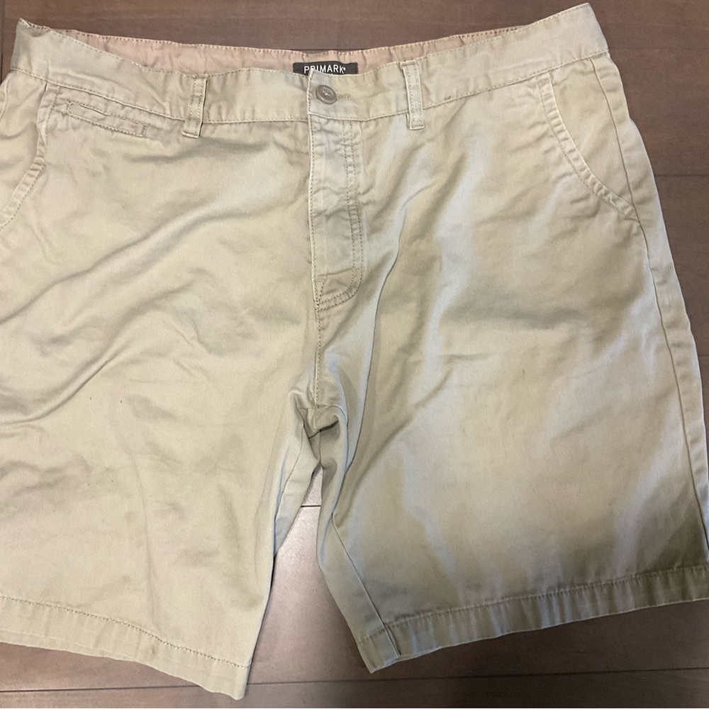 PRIMARK Mens Tan Button Fly Shorts Size 40 Some Stains
